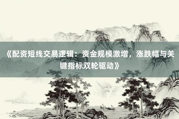 《配资短线交易逻辑：资金规模激增，涨跌幅与关键指标双轮驱动》