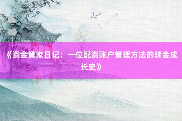 《资金管家日记：一位配资账户管理方法的驯金成长史》