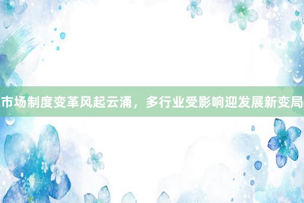 市场制度变革风起云涌，多行业受影响迎发展新变局