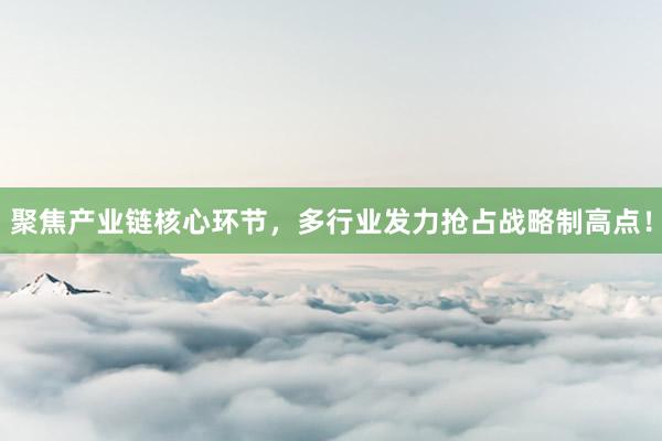 聚焦产业链核心环节，多行业发力抢占战略制高点！