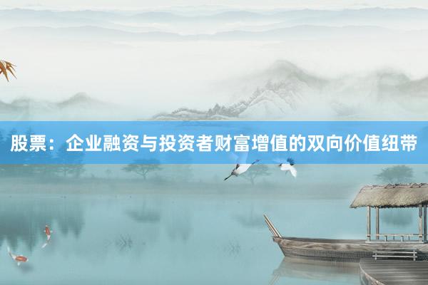 股票：企业融资与投资者财富增值的双向价值纽带